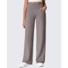 imageG4Free Fleece Lined Pants Women Wide Leg Work Trousers with Pockets High Waisted Sweatpants for Casual Dress WinterTaupe