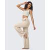 imageG4Free Fleece Lined Sweaterpants Women Elastic Drawstring Wide Leg Winter Trousers with Pockets for Casual WorkLight Khaki