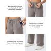 imageG4Free Fleece Lined Sweaterpants Women Elastic Drawstring Wide Leg Winter Trousers with Pockets for Casual WorkTaupe