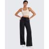 imageG4Free Fleece Lined Sweatpants Women Drawstring Wide Leg Pants Cotton Casual Winter Lounge Pants with Pockets BlackS27