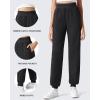 imageG4Free Flurrylux Cotton Fleece Lined Joggers for Women Elastic Waist Scrub Sweatpants Tapered Leg Track PantsBlack