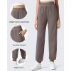 imageG4Free Flurrylux Cotton Fleece Lined Joggers for Women Elastic Waist Scrub Sweatpants Tapered Leg Track PantsTaupe