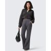 imageG4Free Flurrylux Fleece Lined Pants Women Cotton Loose Flare Sweatpants with Pockets Winter CasualDark Gray