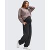 imageG4Free Smoofit Modal Soft Maternity Barrel Leg Pants with Pockets Over The Belly Adjustable Waist SweatpantsBlack