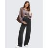 imageG4Free Smoofit Modal Soft Maternity Pants with Pockets Over The Belly Pregnancy Wide Leg SweatpantsBlack