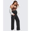 imageG4Free Smoofit Modal Soft Maternity Pants with Pockets Over The Belly Pregnancy Wide Leg SweatpantsBlack