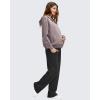 imageG4Free Smoofit Modal Soft Maternity Pants with Pockets Over The Belly Pregnancy Wide Leg SweatpantsBlack