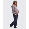 imageG4Free Smoofit Modal Soft Maternity Pants with Pockets Over The Belly Pregnancy Wide Leg SweatpantsDark Navy