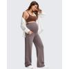 imageG4Free Smoofit Modal Soft Maternity Pants with Pockets Over The Belly Pregnancy Wide Leg SweatpantsTaupe