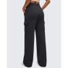 imageG4Free Smoofit Modal Soft Wide Leg Cargo Sweatpants for Women Drawstring Casual Pants with PocketsBlack
