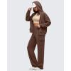 imageG4Free Smoofit Modal Soft Wide Leg Cargo Sweatpants for Women Drawstring Casual Pants with PocketsDark Coffee