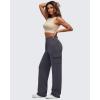 imageG4Free Smoofit Modal Soft Wide Leg Cargo Sweatpants for Women Drawstring Casual Pants with PocketsDark Gray