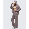imageG4Free Smoofit Modal Soft Wide Leg Cargo Sweatpants for Women Drawstring Casual Pants with PocketsTaupe