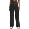 imageG4Free Womens EverGoing Wide Leg Pants Casual High Waisted Yoga Pants with 4 Pockets StretchBlack