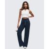 imageG4Free Womens EverGoing Wide Leg Pants Casual High Waisted Yoga Pants with 4 Pockets StretchDark Navy