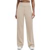 imageG4Free Womens EverGoing Wide Leg Pants Casual High Waisted Yoga Pants with 4 Pockets StretchLight Khaki
