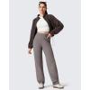 imageG4Free Womens Fleece Lined Sweatpants High Waisted Wide Leg Pants with Pockets Winter Warm Trousers CasualTaupe