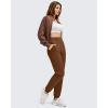 imageG4Free Womens Fleece Lined Workout Joggers with Pockets High Waisted Sweatpants Hiking Running Outdoor PantsDark Coffee