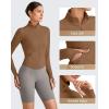 imageG4Free Workout Jackets for Woman BareFeel Cropped Zip Up Athletic Running Jacket Slim Fit Yoga Tops with Thumb HolesDark Coffee