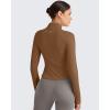 imageG4Free Workout Jackets for Woman BareFeel Cropped Zip Up Athletic Running Jacket Slim Fit Yoga Tops with Thumb HolesDark Coffee