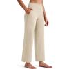 imageG4Free BareFeel High Stretch Wide Leg Yoga Pants for Women Soft High Waist Ankle Length Casual Pants with Pockets 25quot27quot29quotLight Khaki