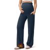 imageG4Free EverGoing Fleece Lined Maternity Wide Leg Pants Over The Belly Pregnancy Trousers with PocketsDark Blue