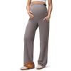 imageG4Free EverGoing Fleece Lined Maternity Wide Leg Pants Over The Belly Pregnancy Trousers with PocketsTaupe