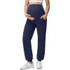 imageG4Free EverGoing Maternity Pants Stretchy Workout Lounge Pants Over The Belly Pregnancy Joggers with PocketsRoyal Blue