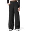 imageG4Free EverGoing Womens Fleece Lined Pants with Pockets High Waisted Wide Leg Casual Warm TrousersBlack