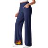 imageG4Free Fleece Lined Pants Women Wide Leg Work Trousers with Pockets High Waisted Sweatpants for Casual Dress WinterRoyal Blue