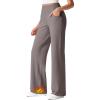 imageG4Free Fleece Lined Pants Women Wide Leg Work Trousers with Pockets High Waisted Sweatpants for Casual Dress WinterTaupe