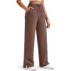 imageG4Free Smoofit Modal Soft Womens Wide Leg Sweatpants High Waisted Drawstring Side Slit Casual Pants 25quot27quot29quot31quot33quotCoffee Brown