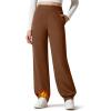 imageG4Free Womens Fleece Lined Sweatpants High Waisted Wide Leg Pants with Pockets Winter Warm Trousers CasualDark Coffee