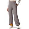 imageG4Free Womens Fleece Lined Sweatpants High Waisted Wide Leg Pants with Pockets Winter Warm Trousers CasualTaupe