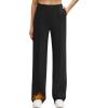 imageG4Free Womens Fleece Lined Wide Leg Pants High Waist Front Seam Thermal Sweatpants with Pockets CasualBlack