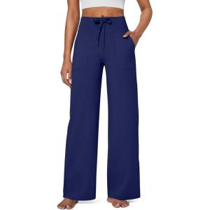 imageG4Free EverGoing Wide Leg Pants for Women Yoga Pants High Waist Sweatpants with Pockets Stretch Lounge Pants Comfy WorkoutRoyal Blue