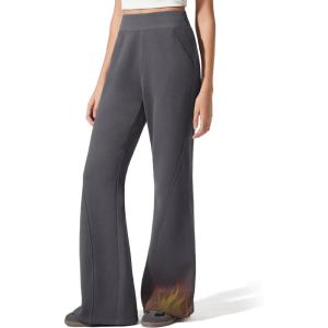 imageG4Free Flurrylux Fleece Lined Pants Women Cotton Loose Flare Sweatpants with Pockets Winter CasualDark Gray