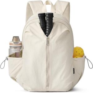 imageG4Free 20L Pickleball Bag for Women Pickleball Paddle Backpack with Fence Hook Work Travle Bag with 15quot Laptop CompartmentBlackBeige