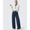 imageG4Free EverGoing Womens Fleece Lined Pants with Pockets High Waisted Wide Leg Casual Warm TrousersDark Navy