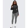imageG4Free BareFeel Womens Workout Jacket Full Zip Up Slim Hip Length Yoga Athletic Tops with Thumb HolesBlack