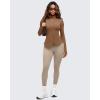imageG4Free BareFeel Womens Workout Jacket Full Zip Up Slim Hip Length Yoga Athletic Tops with Thumb HolesDark Coffee