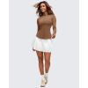 imageG4Free BareFeel Womens Workout Jacket Full Zip Up Slim Hip Length Yoga Athletic Tops with Thumb HolesDark Coffee