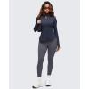 imageG4Free BareFeel Womens Workout Jacket Full Zip Up Slim Hip Length Yoga Athletic Tops with Thumb HolesDark Navy