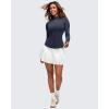 imageG4Free BareFeel Womens Workout Jacket Full Zip Up Slim Hip Length Yoga Athletic Tops with Thumb HolesDark Navy