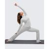 imageG4Free BareFeel Womens Workout Jacket Full Zip Up Slim Hip Length Yoga Athletic Tops with Thumb HolesLight Gray