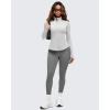 imageG4Free BareFeel Womens Workout Jacket Full Zip Up Slim Hip Length Yoga Athletic Tops with Thumb HolesLight Gray