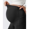 imageG4Free Barefeel Fleece Lined Maternity Leggings with Pockets Over The Belly Pregnancy Yoga PantsBlack