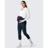 imageG4Free Barefeel Fleece Lined Maternity Leggings with Pockets Over The Belly Pregnancy Yoga PantsDark Navy