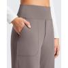 imageG4Free Barefeel Fleece Lined Pants Women High Waist Stretch Casual Sweatpants with PocketsTaupe
