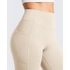 imageG4Free Barefeel Womens Fleece Lined Yoga Leggings with 2 Pockets High Stretch Thermal Workout Casual Pants 25quot27quotLight Khaki
